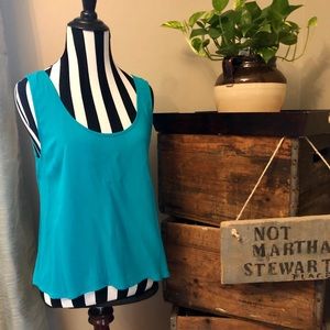Poetry Turquoise Tank Open Back